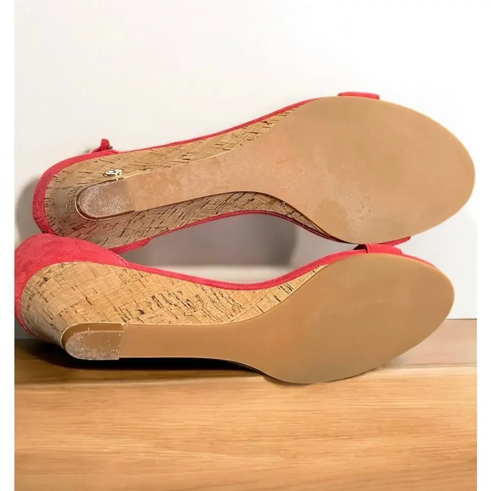 Tory Burch Savannah Suede Wedge Sandal Size 10M